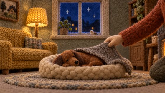Board 2, die Decke über dem Wollhund